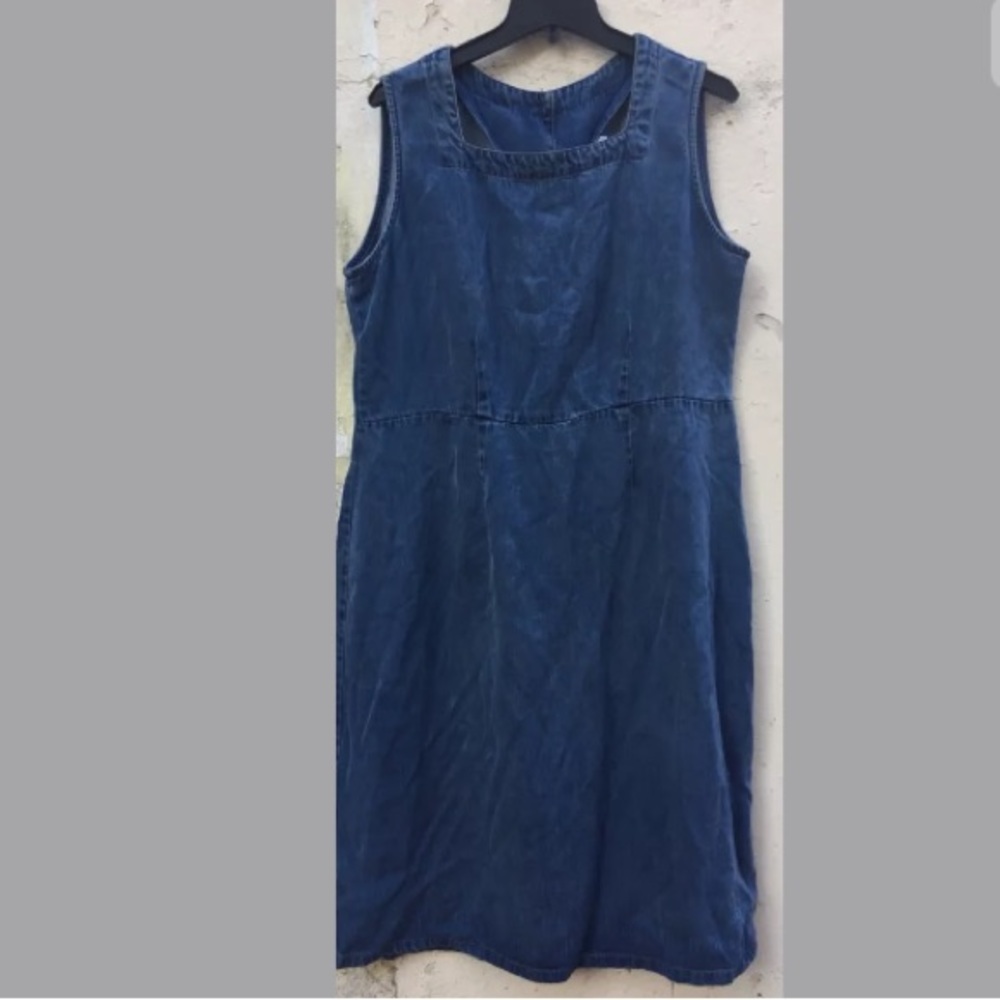 NOVEL Denim Blue Tencel Lyocell Dress 1980s XL